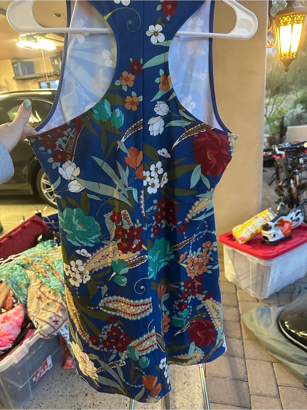 Johnny Was Blue Floral Sleeveless Dress - Picture 3 of 3